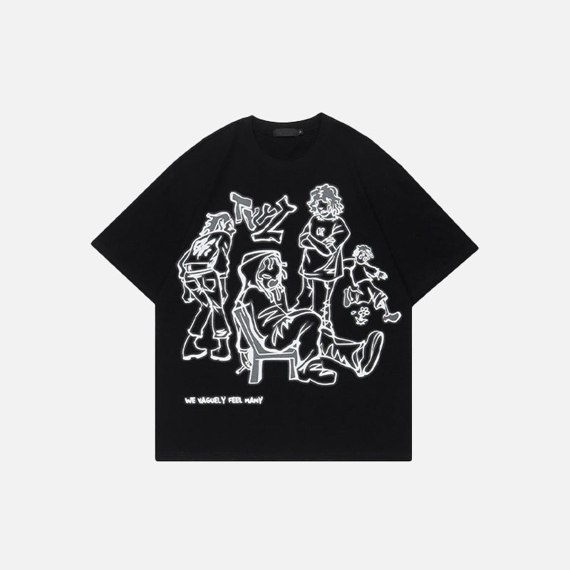 Front view of the black Youth Life T-shirt.