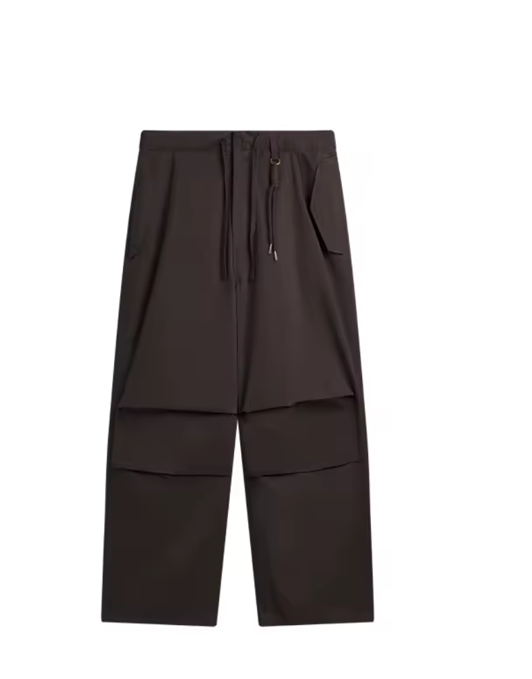 Elastic Waist Baggy Parachute Cargo Pants