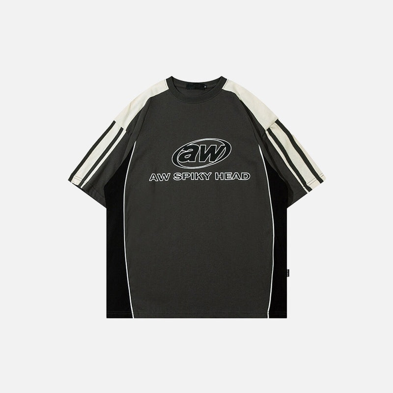 Gray color of the AW Spiky Head T-shirt in a gray background