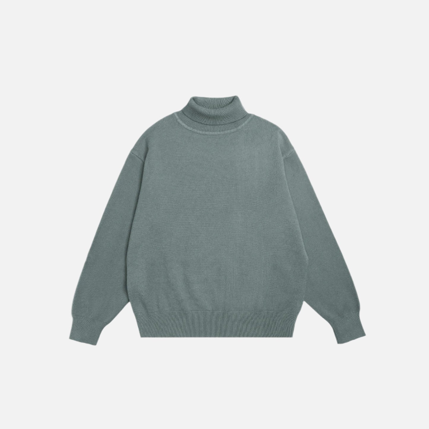 Black Oversize Minimalist Turtleneck Sweater