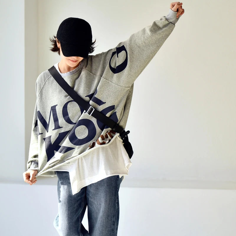 Literary Personality Print Loose Sweater