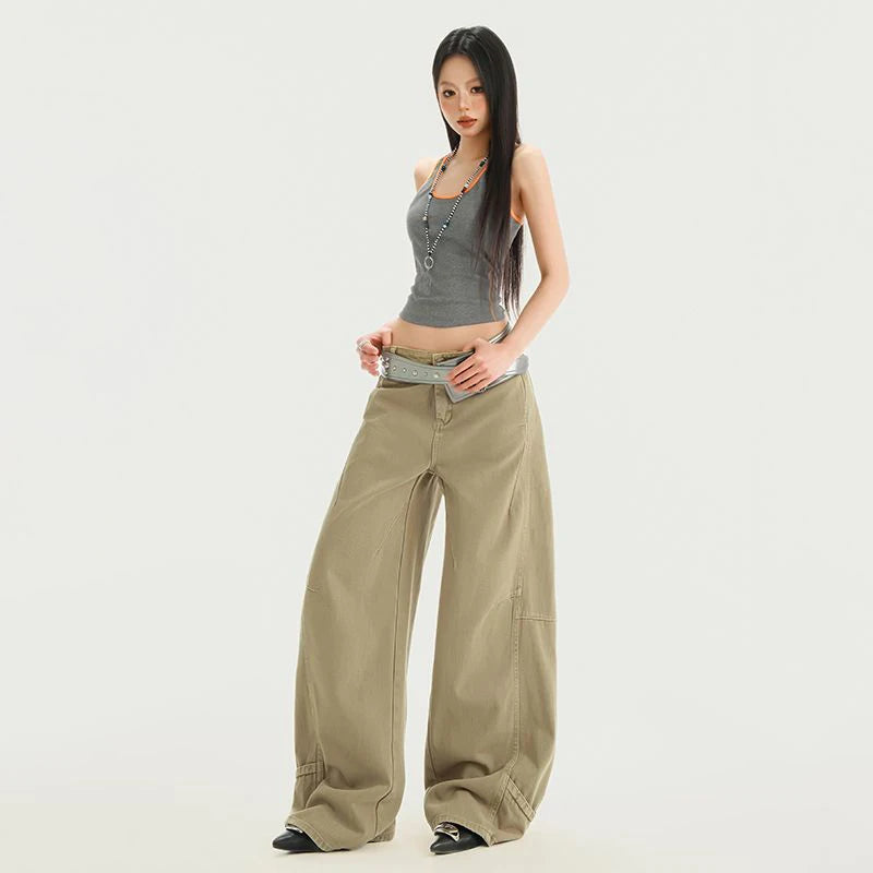 Vintage Wide Leg Denim Pants Jeans