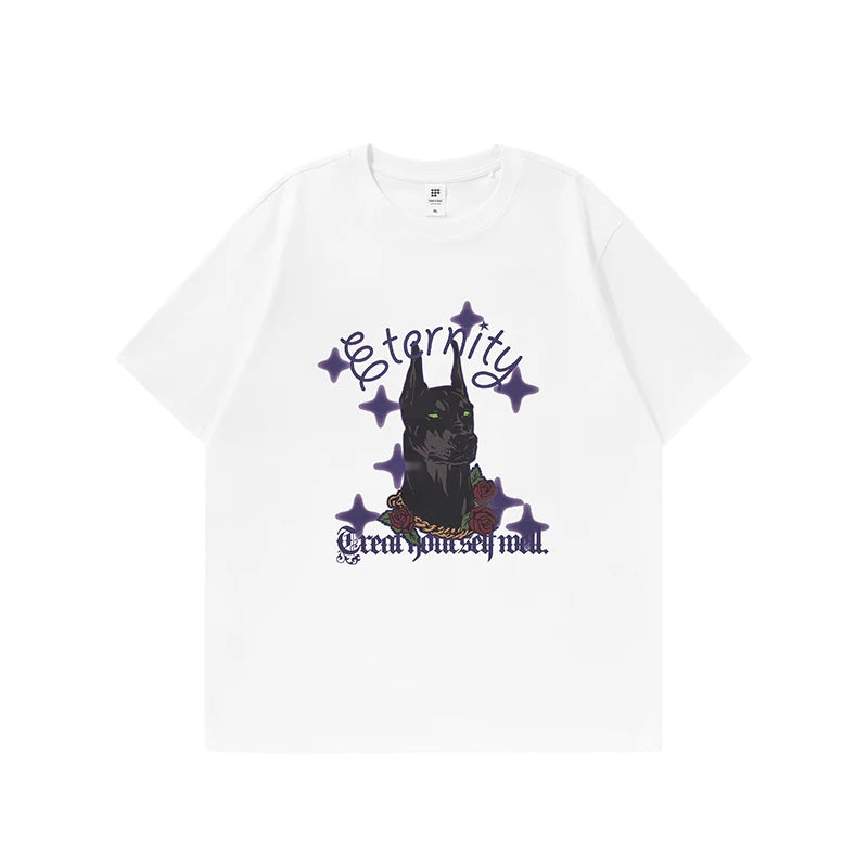 Glow-In-The-Dark Inflation Doberman Print T-Shirt