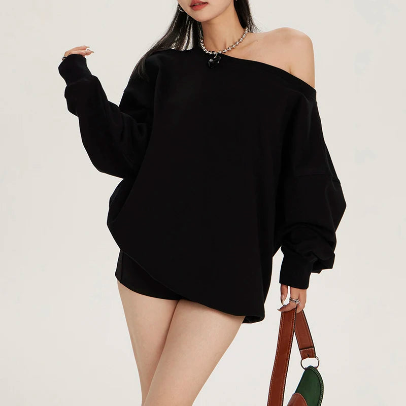 Autumn-Winter Sexy Off-Shoulder Sweatshirt