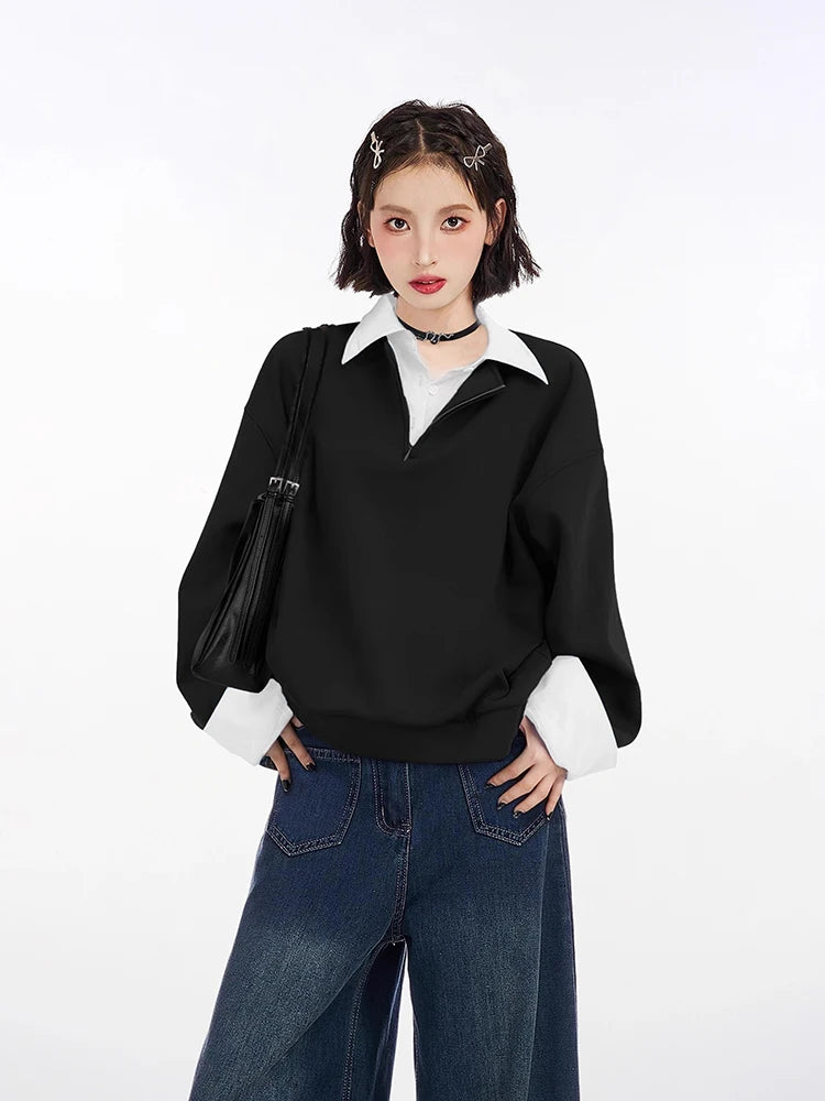 Versatile Loose Collar Sweatshirt