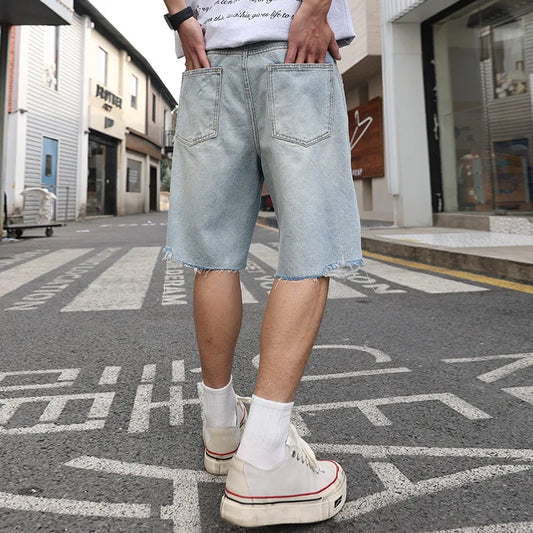 Ripped Edge Denim Shorts for Jeans