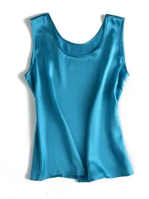 Luxurious Silk Chic O-Neck Tank T-Shirt