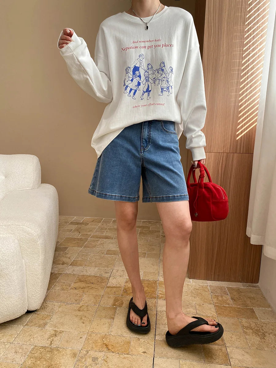 Vibrant Letter Printed Loose Fit T-Shirt