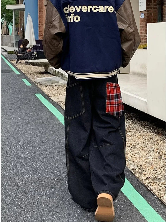 Trashy Red Plaid Washed Black Jeans