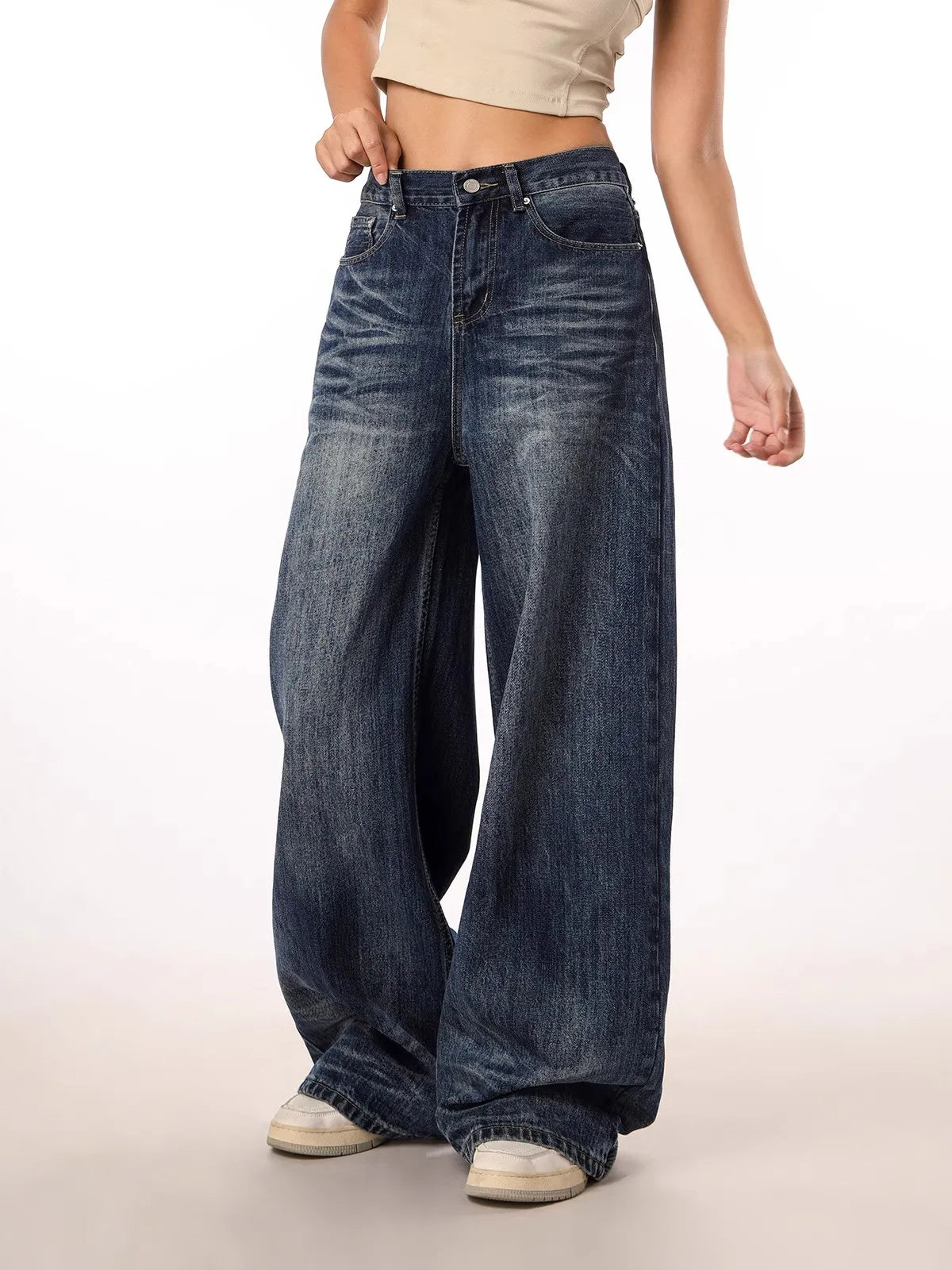 Vintage High Waist Baggy Wide Jeans