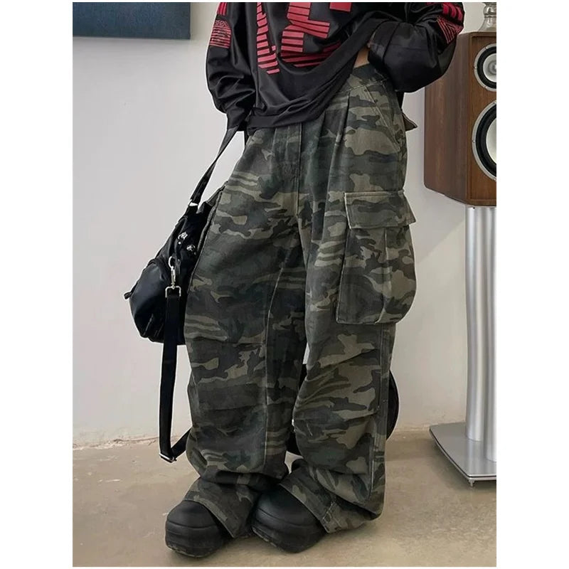 Vintage High Waist Military Green Jeans