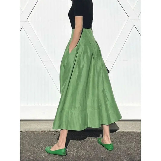 Fluffy Green Retro French Umbrella Skirt