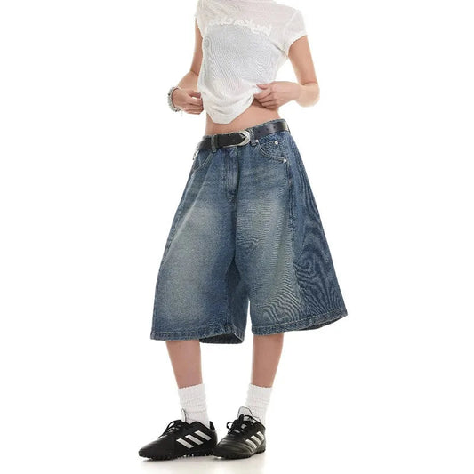 Vintage High Waist Wide Leg Short