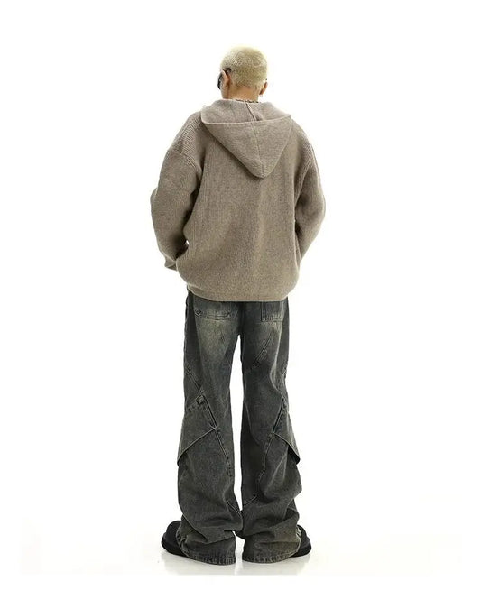 Vintage Retro Yellow Patchwork Irregular Jeans