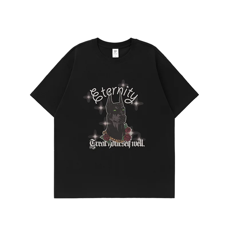 Glow-In-The-Dark Inflation Doberman Print T-Shirt