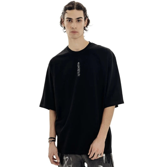 Oversized Graphic Print Cotton Goth T-shirt