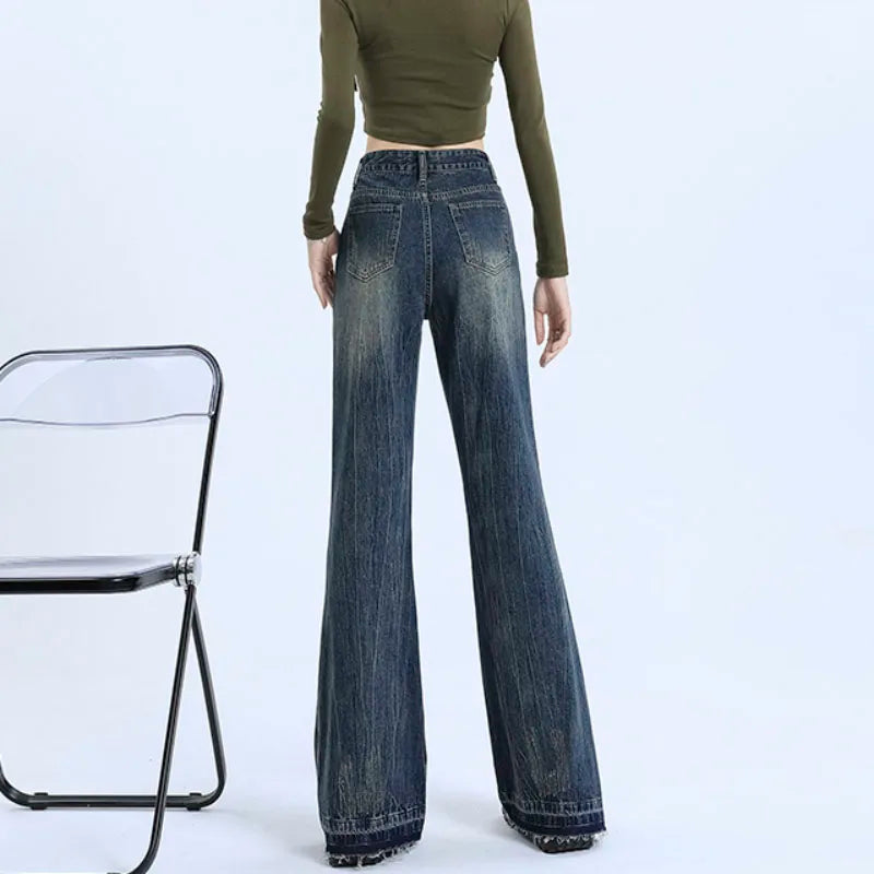 Retro High Street Flared Denim Jeans