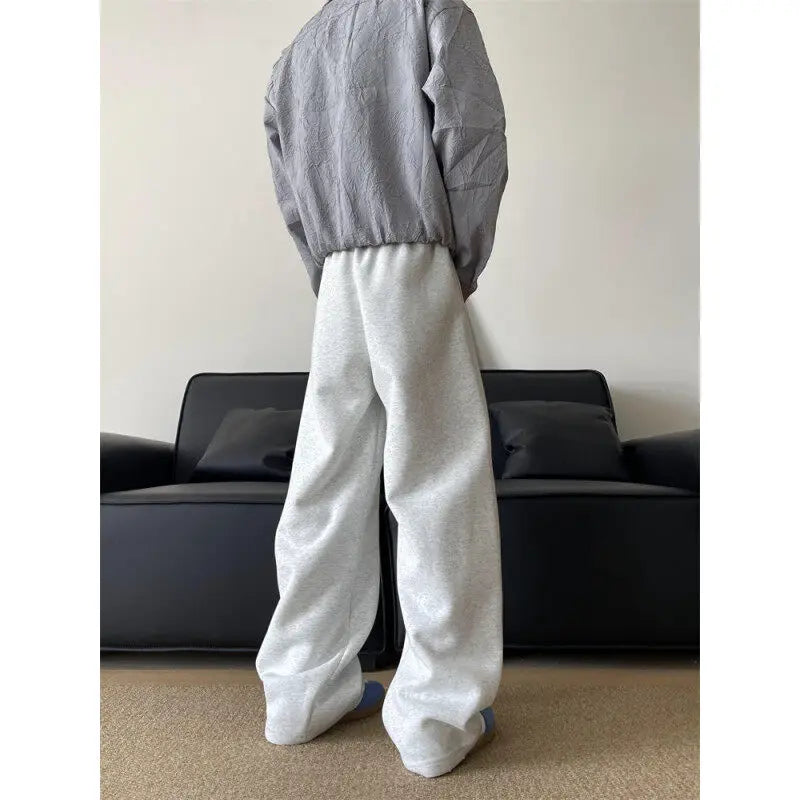 Solid Loose Wide Leg Casual Pants