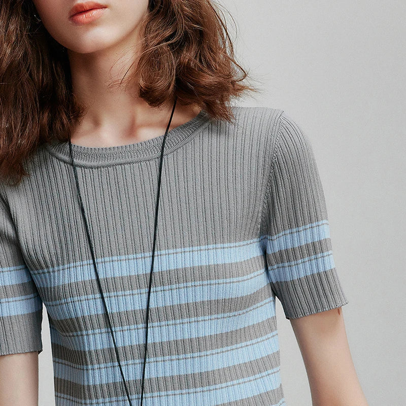 Stylish Knit Short-Sleeve Sweater