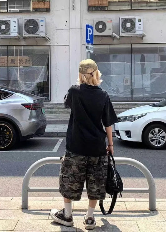 Vintage Camo High Waist Jorts