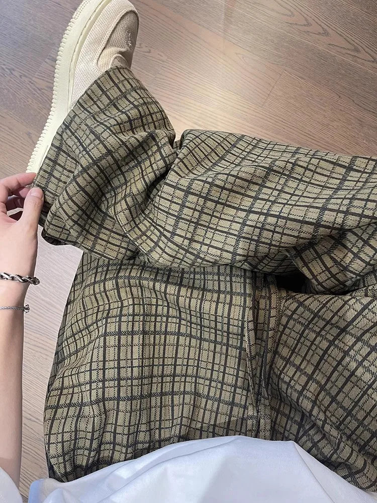 Stylish Oversized Plaid Wide Leg Pants