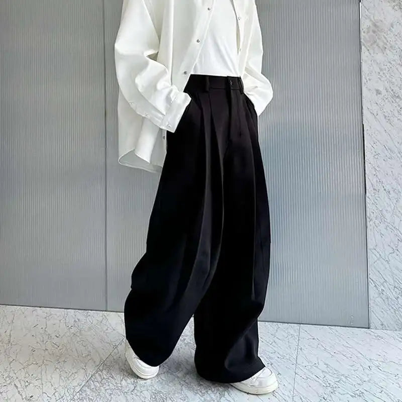 Versatile Slim Thickened Pleated Wide Pants