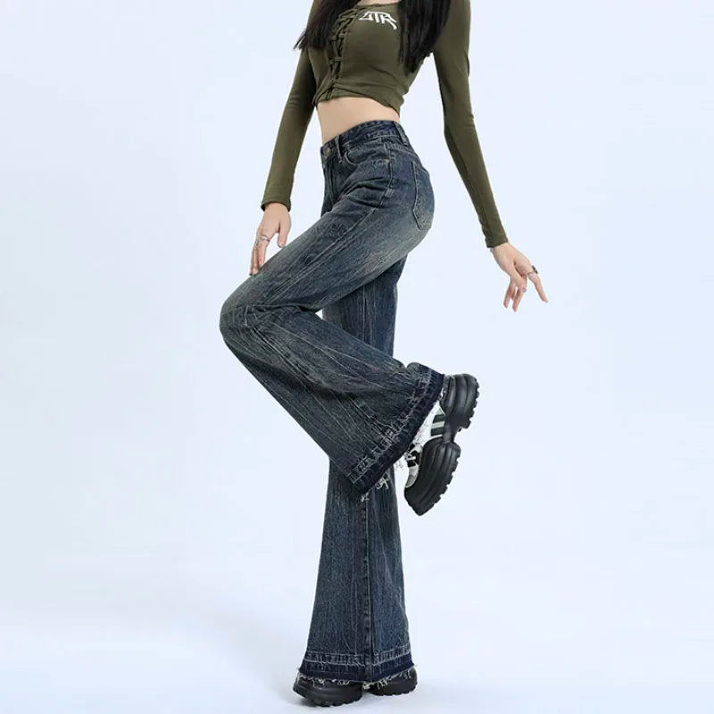 Retro High Street Flared Denim Jeans