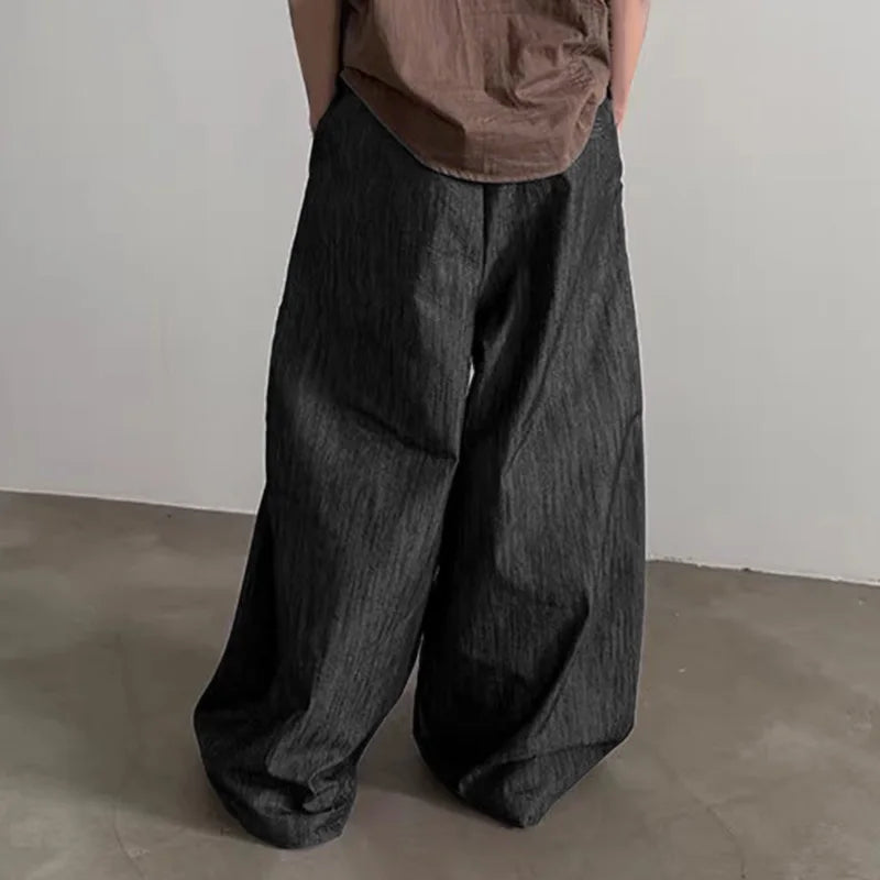 Solid Color Wide Leg Casual Pants