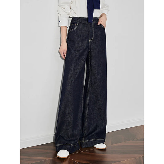 High Waist Slim Fit Wide Jeans