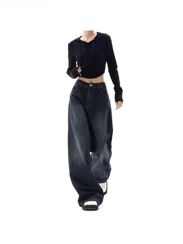 Vintage High Waist Loose Wide Jeans