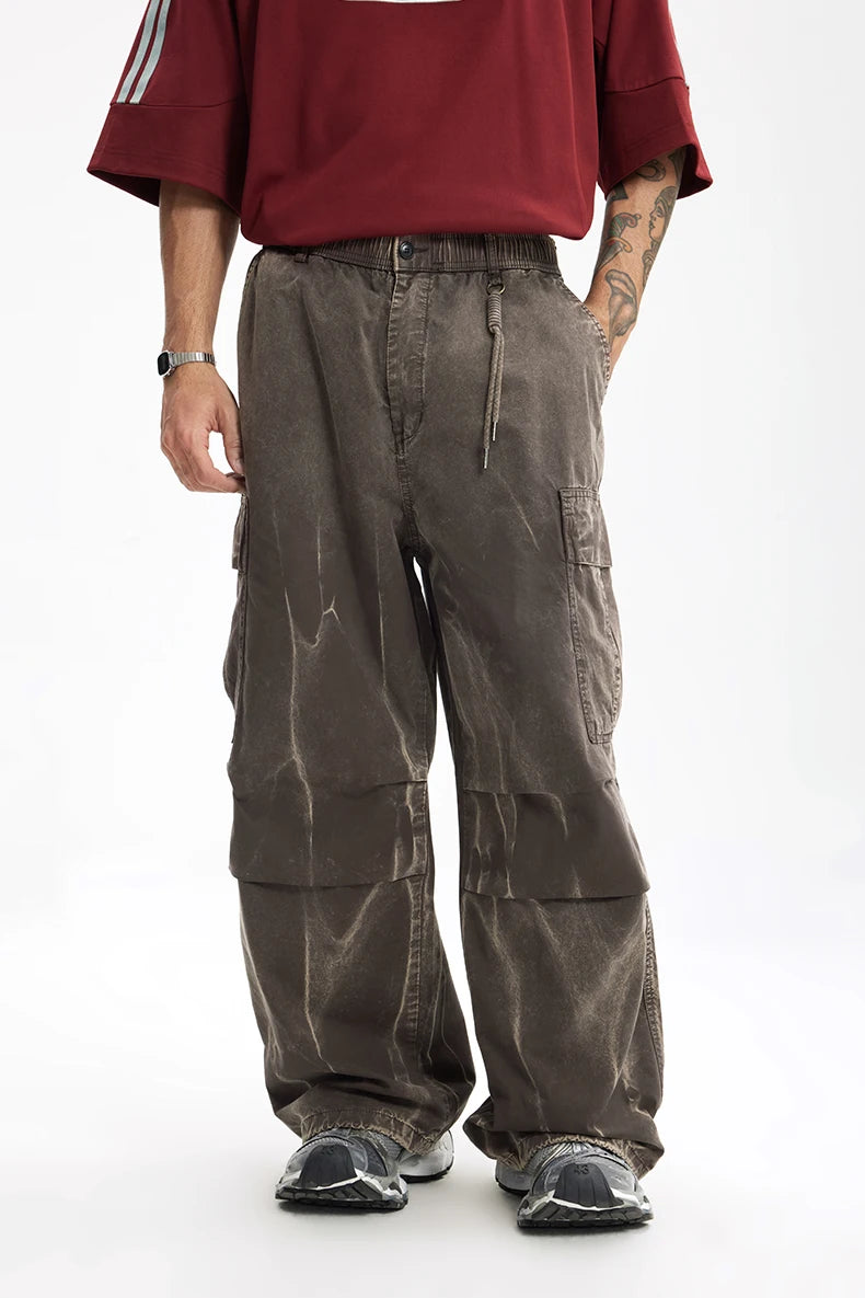 Dirty Washed Loose Fit Cargo Pants