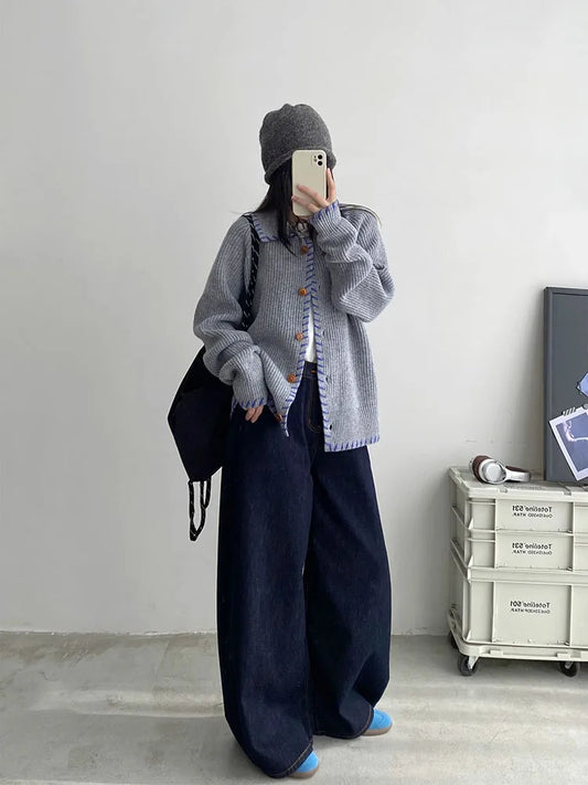 Elegant Oversized Knitted Cardigan Sweater Coat