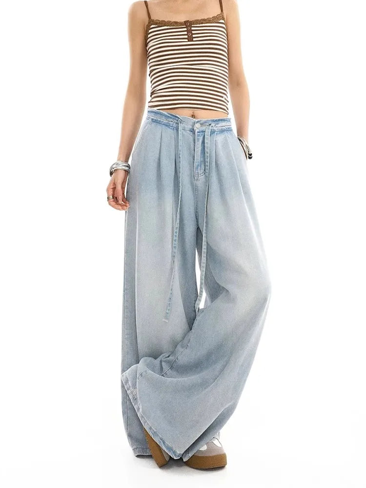 Versatile Trendy Drape Wide Leg Jeans