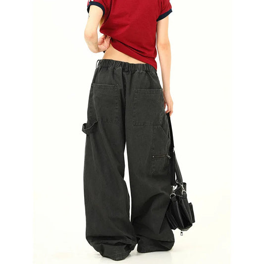 Vintage Green High Waist Baggy Jeans