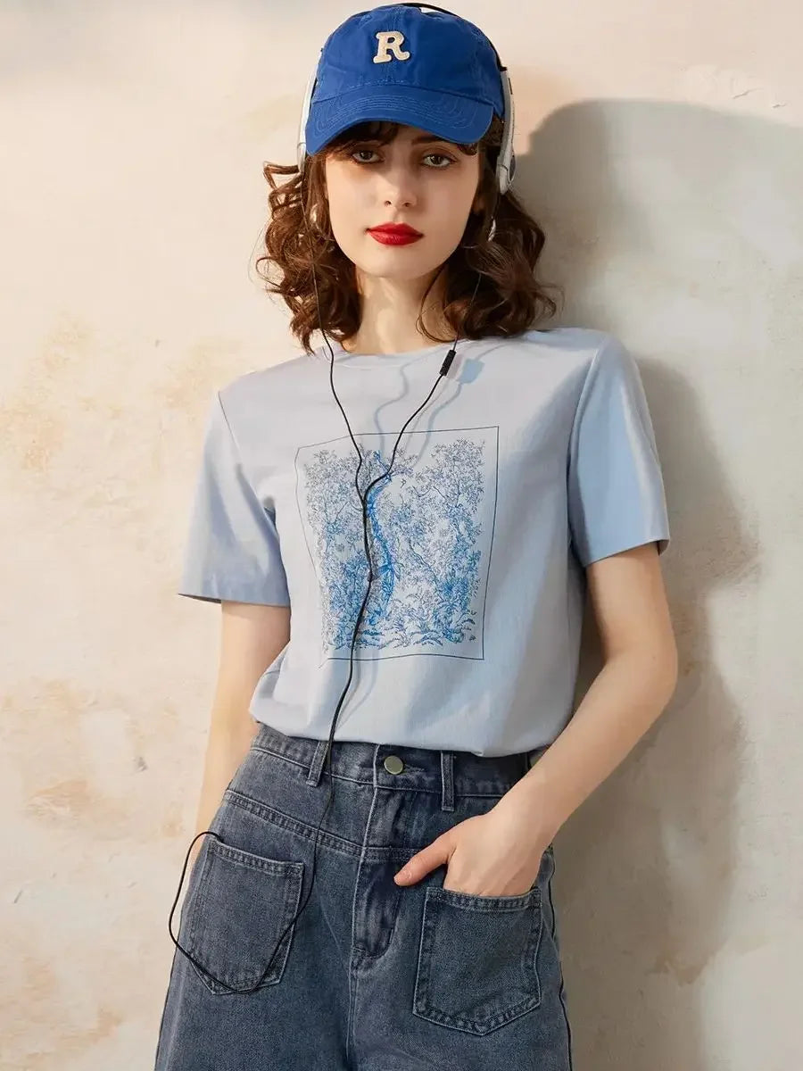 Vibrant Print Women T-Shirt