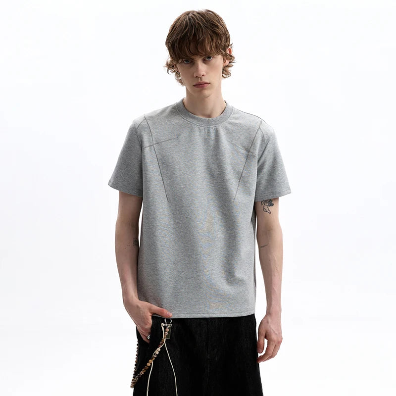 Striped Textured Short Sleeve Casual T-Shirt