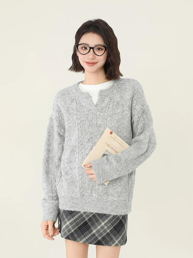 Cozy Knitted V-Neck Sweater for Fall