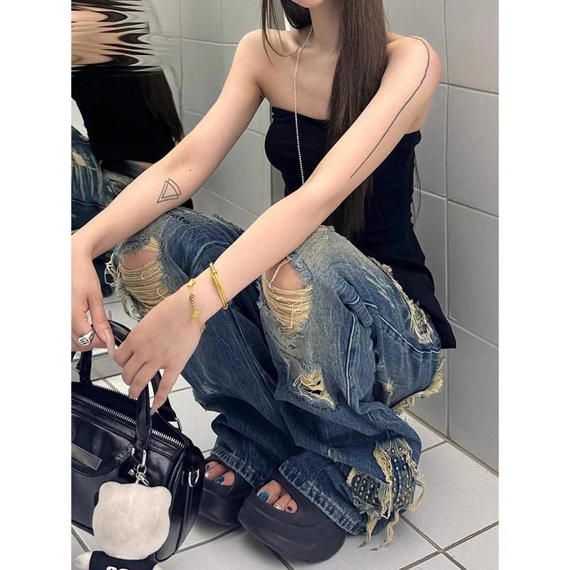 Vintage Japanese Blue Denim Flare Jeans