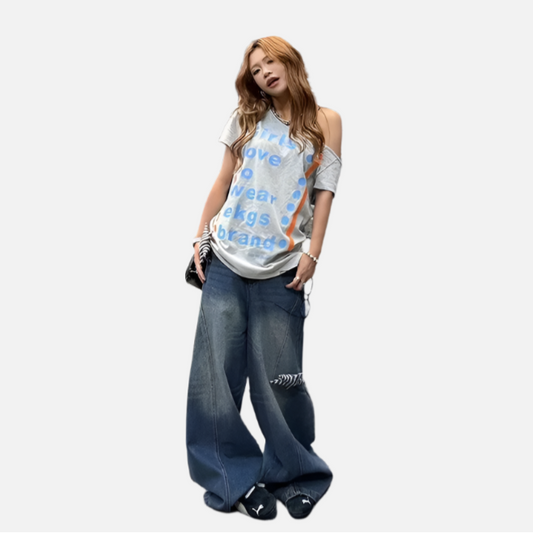 Light Blue Oversize Y2K Wide Jeans