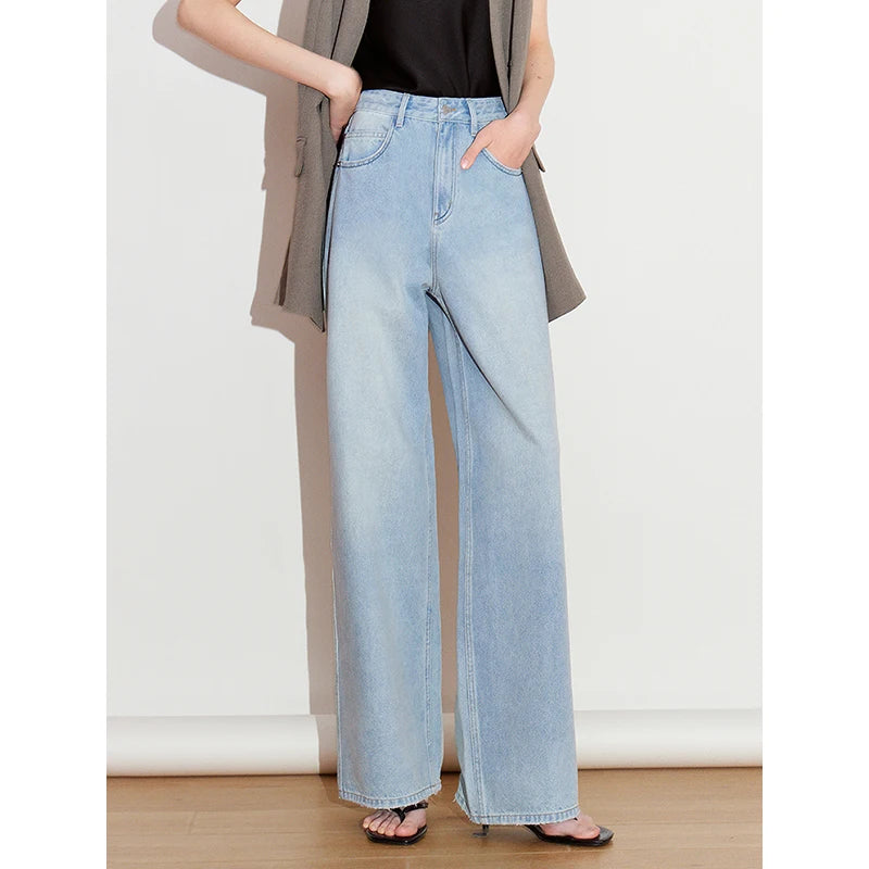 Stone Washed Retro High Street Jeans