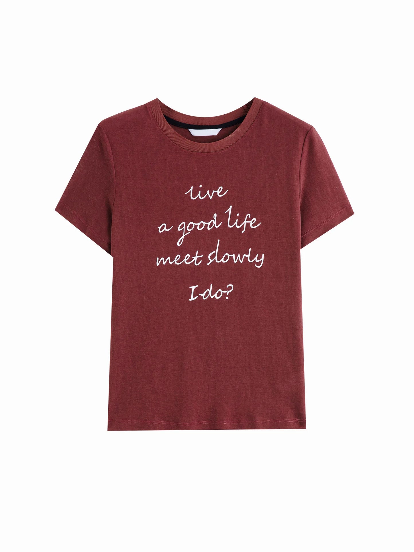Stylish Round Neck Letter Print T-Shirt