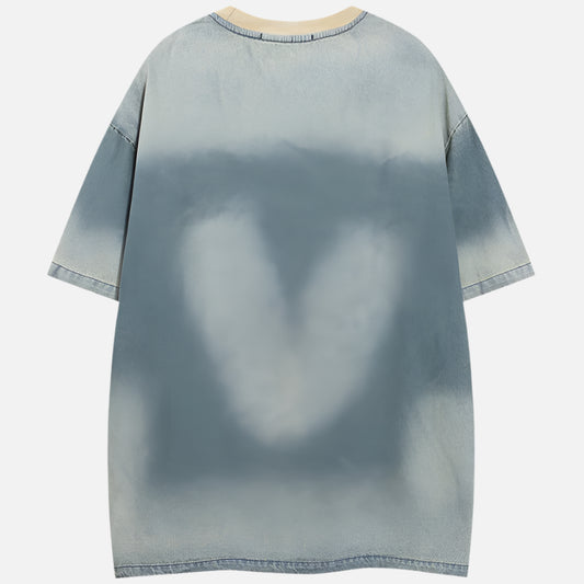 Vintage Loose Fit Graphic Denim T-Shirt