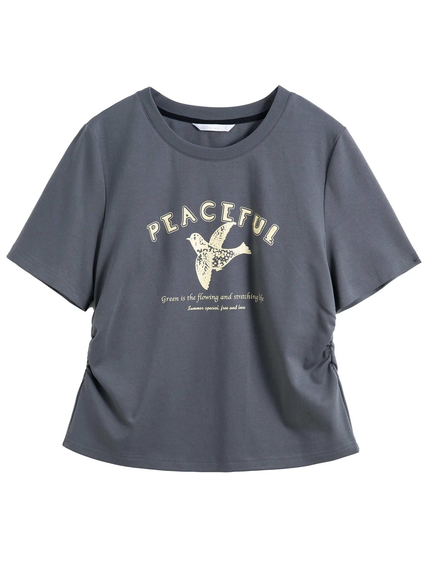 Stylish Printed Round Neck Plus T-Shirt