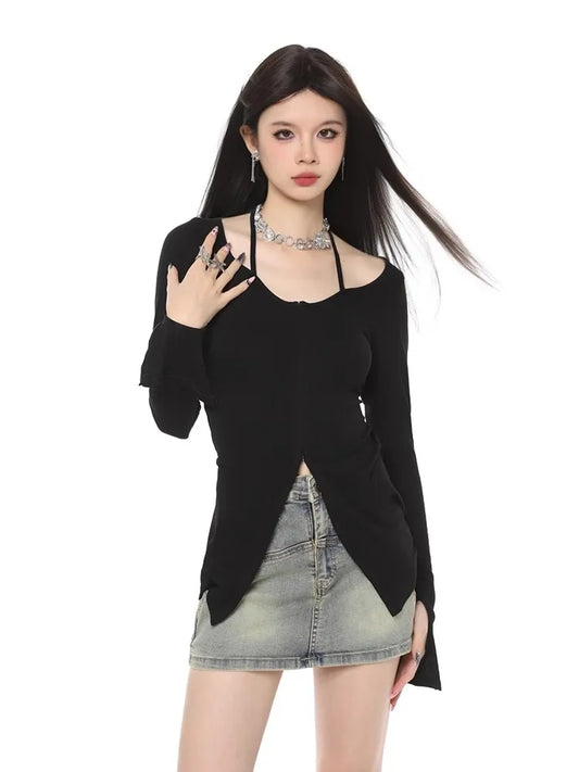 Sexy Retro Black Aesthetic Pullover Sweater