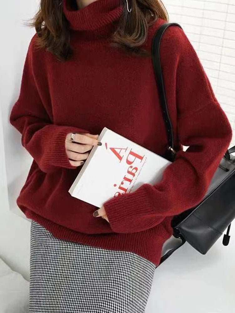 Cozy Oversize Knitted Turtleneck Sweater