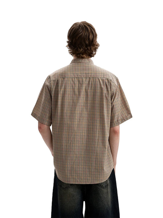Plaid Retro Casual Short Sleeve Shirt