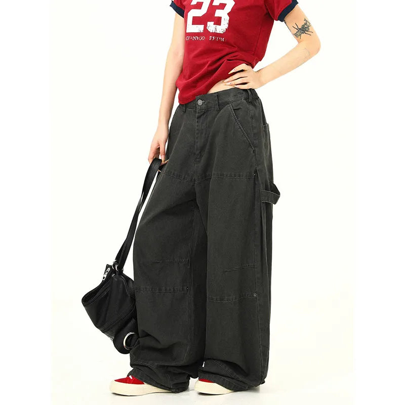 Vintage Green High Waist Baggy Jeans