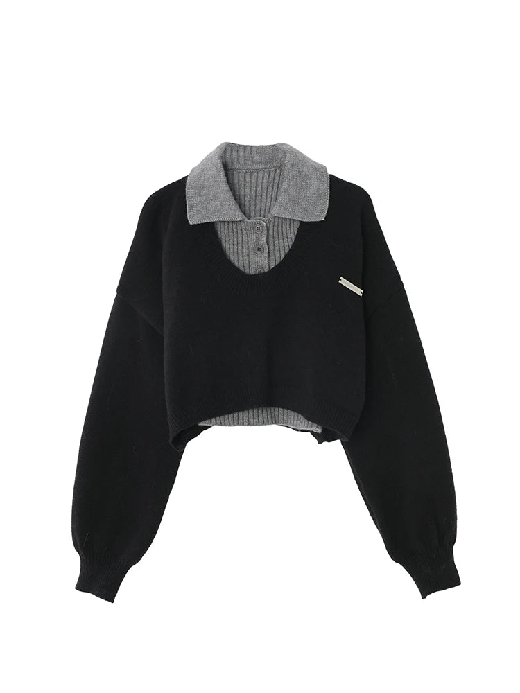 Cozy Preppy Knit Sweater Set Womens
