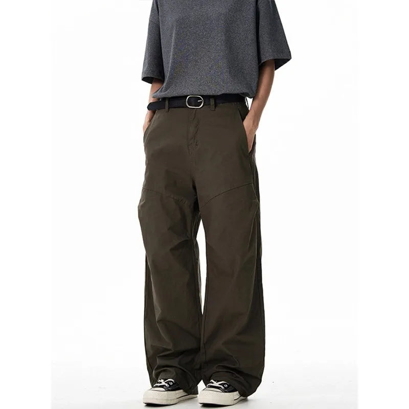 Lightweight Retro Pleated Parachute Pants