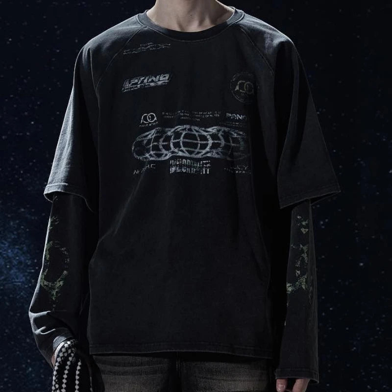 High Quality Patchwork Long Sleeve T-Shirt